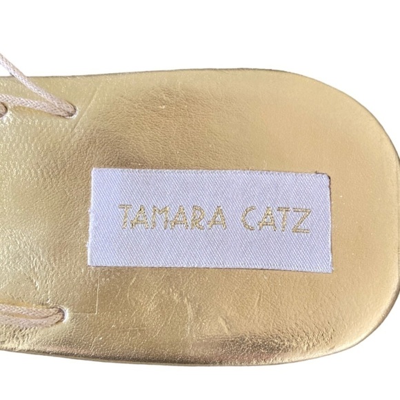 Tamara Catz Maui Sandal Mother of Pearl Wedge Strappy Thong Sandal - Picture 6 of 9